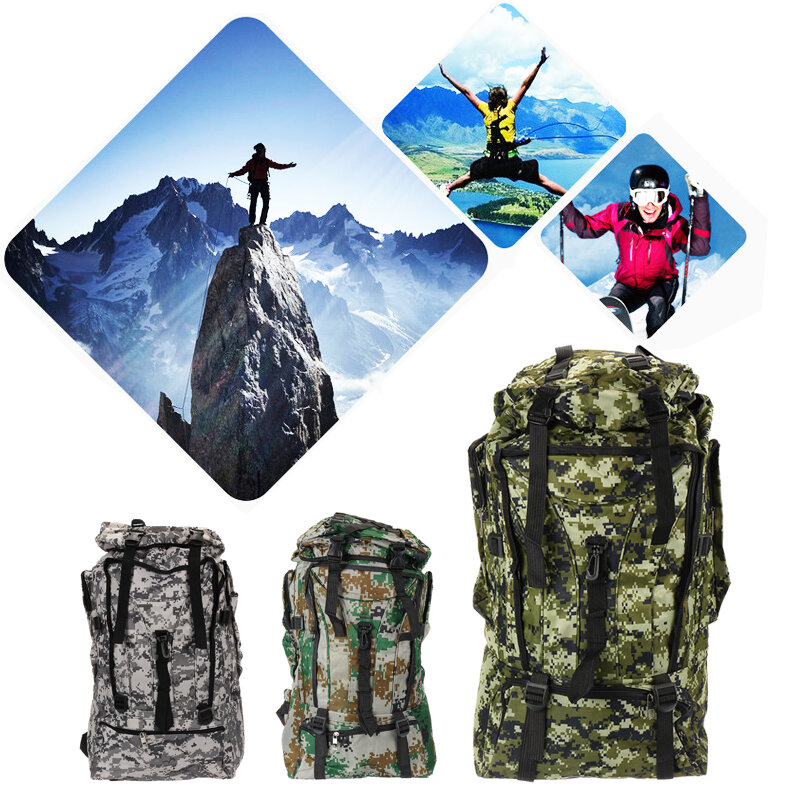 90L Waterproof Nylon Multifunctional Backpack Outdoor Tactical Hiking Climbing Bag