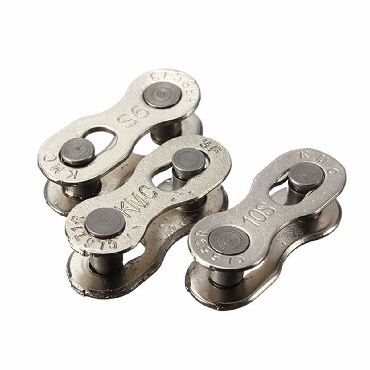 Two Durable Silver Bicycle Chain KMC Magic Buckle of 6-7-8-9-10 Speed Button