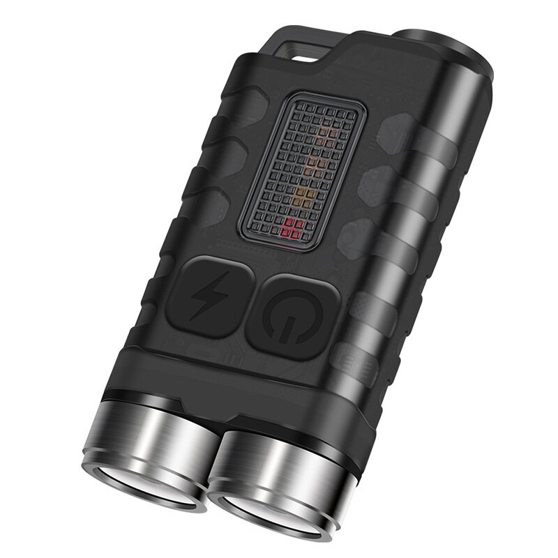 BORUiT V3 Dual LightLED Keychain Flashlight XPG Type-C Rechargeable Mini Torch with Magnet Camping UV Pocket Lantern