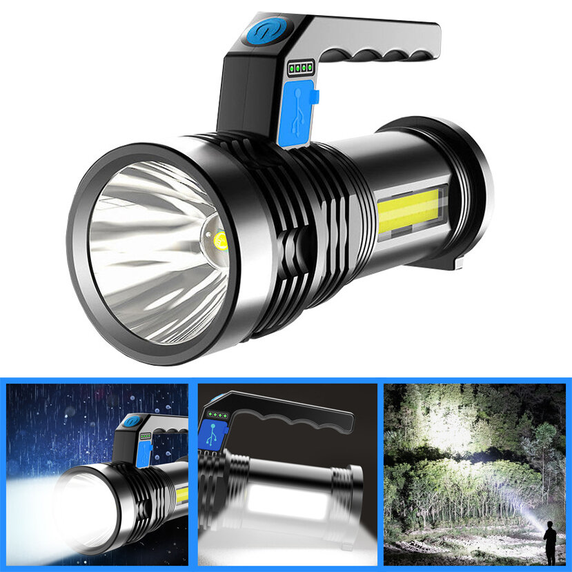 Στα 13.15 € από αποθήκη Κίνας | 2 ΤΜΧ BIKIGHT P500 Double Light 500m Long Range Strong Flashlight with COB Sidelight USB Rechargeable Powerful Handheld Spotlight LED Searchlight