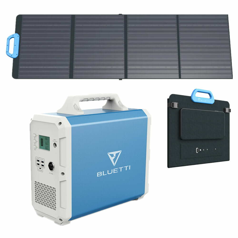 [EU DIRECT] Outdoor Kampçılık Acil Güç Kaynağı için BLUETTI 120W Solar 1000W 1500Wh Güç Santrali ile Panel Seti