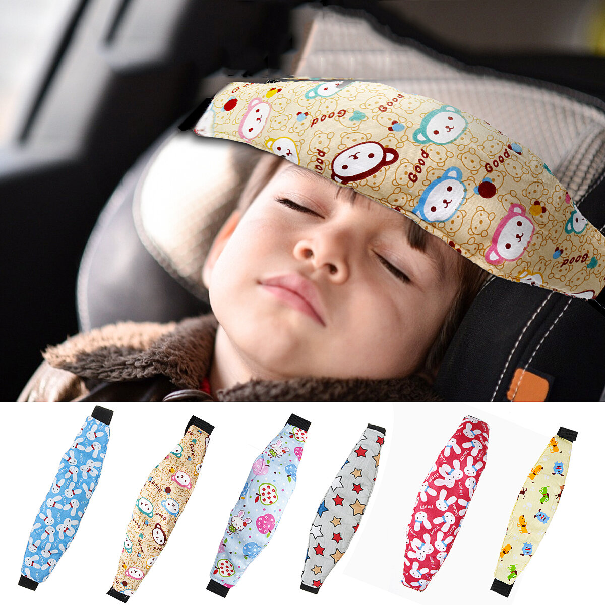 Baby head support stroller sleep nap aid safety strap car seat fastening belt