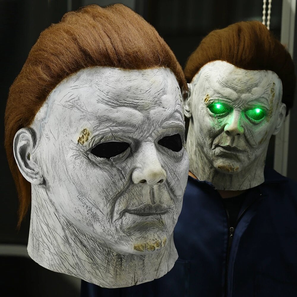 Horror Michael Myers LED Halloween Kills Mask Latex Scary Killer Party Costume 