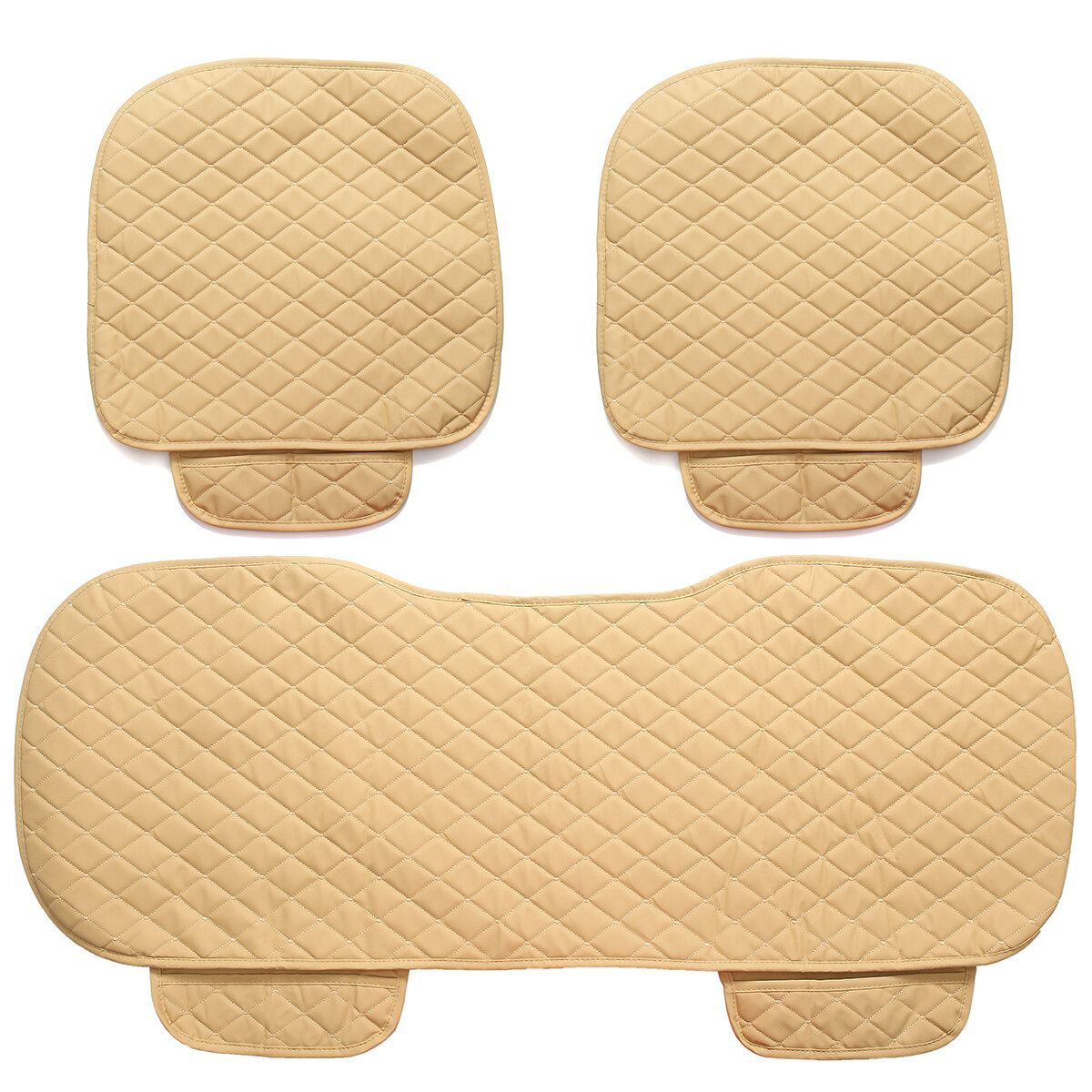 3pcs car seat cover universal pu leather protector cushion front rear