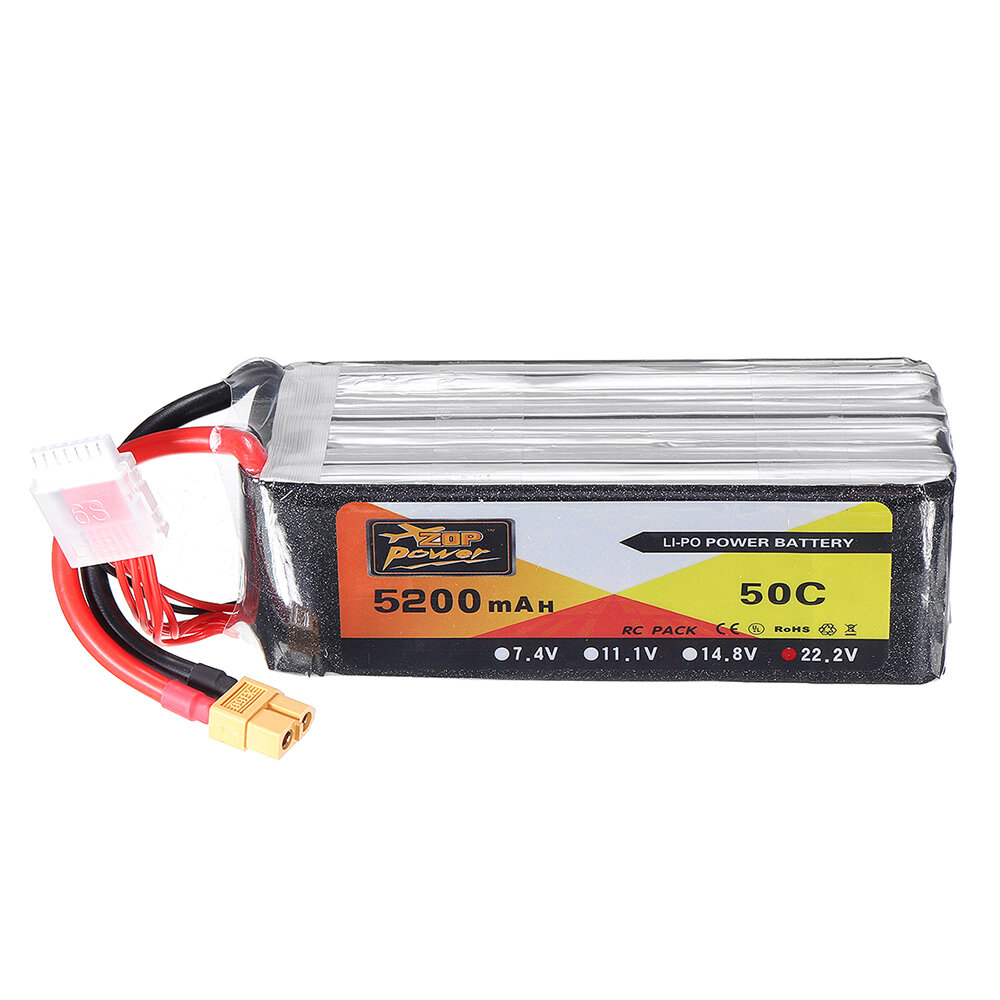 ZOP POWER 22.2V 5200mAh 50C 6S Lipo-batterij met XT60-stekker voor RC-modellen