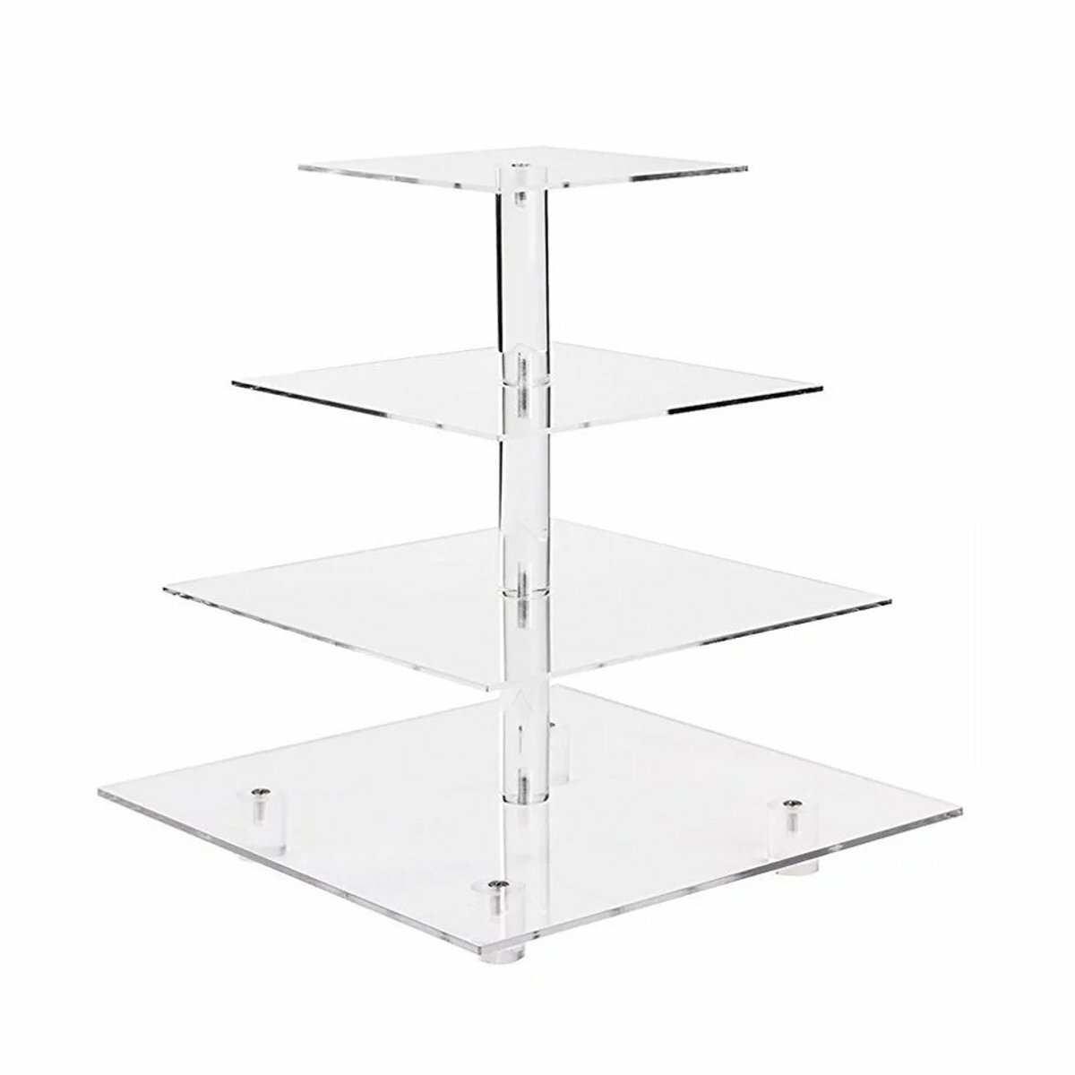 

4 Tiers Square Acrylic Large Pastry Cupcake Stands Holders Tree-Clear Square Wedding Cake Stand-Cupcake Tower Stand Disp