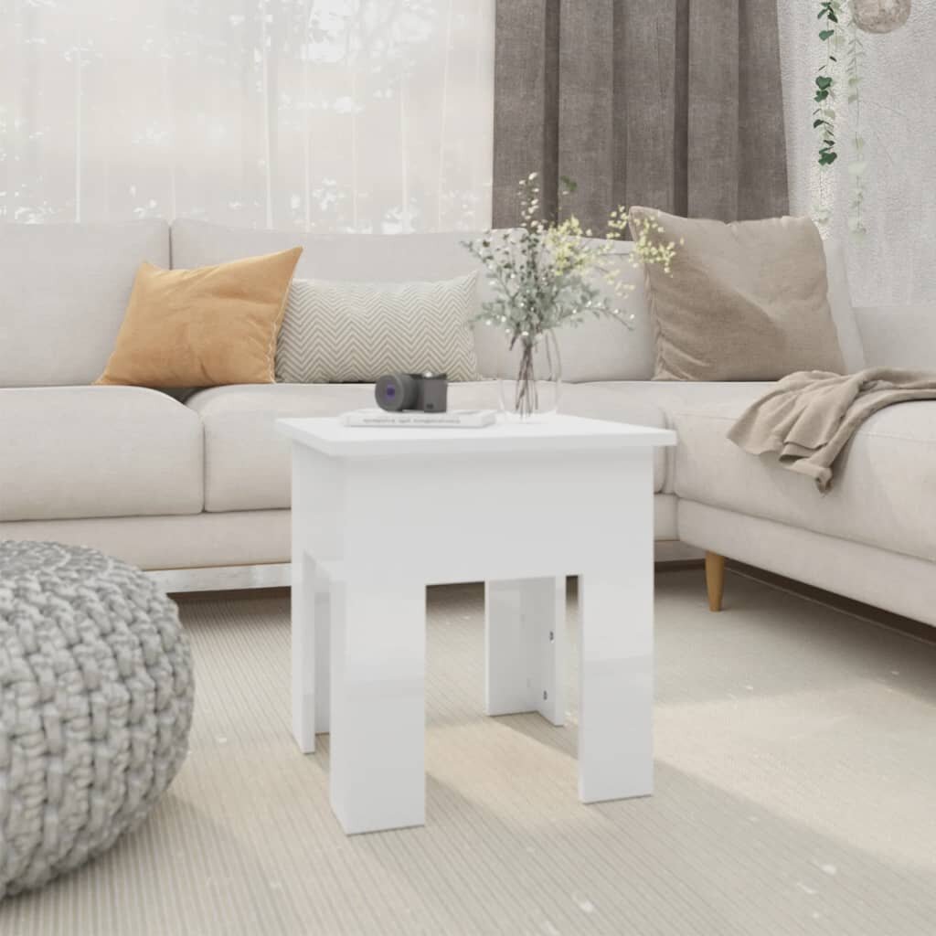 

Coffee Table High Gloss White 15.7"x15.7"x16.5" Engineered Wood