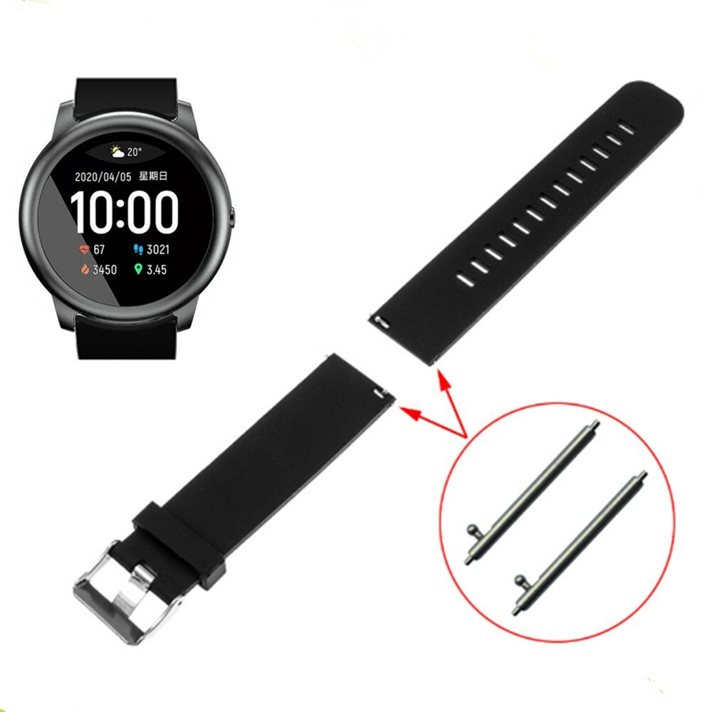 Havit 22mm glanzende zwart-wit siliconen band slimme horlogeband voor xiaomi Haylou solar smart watc