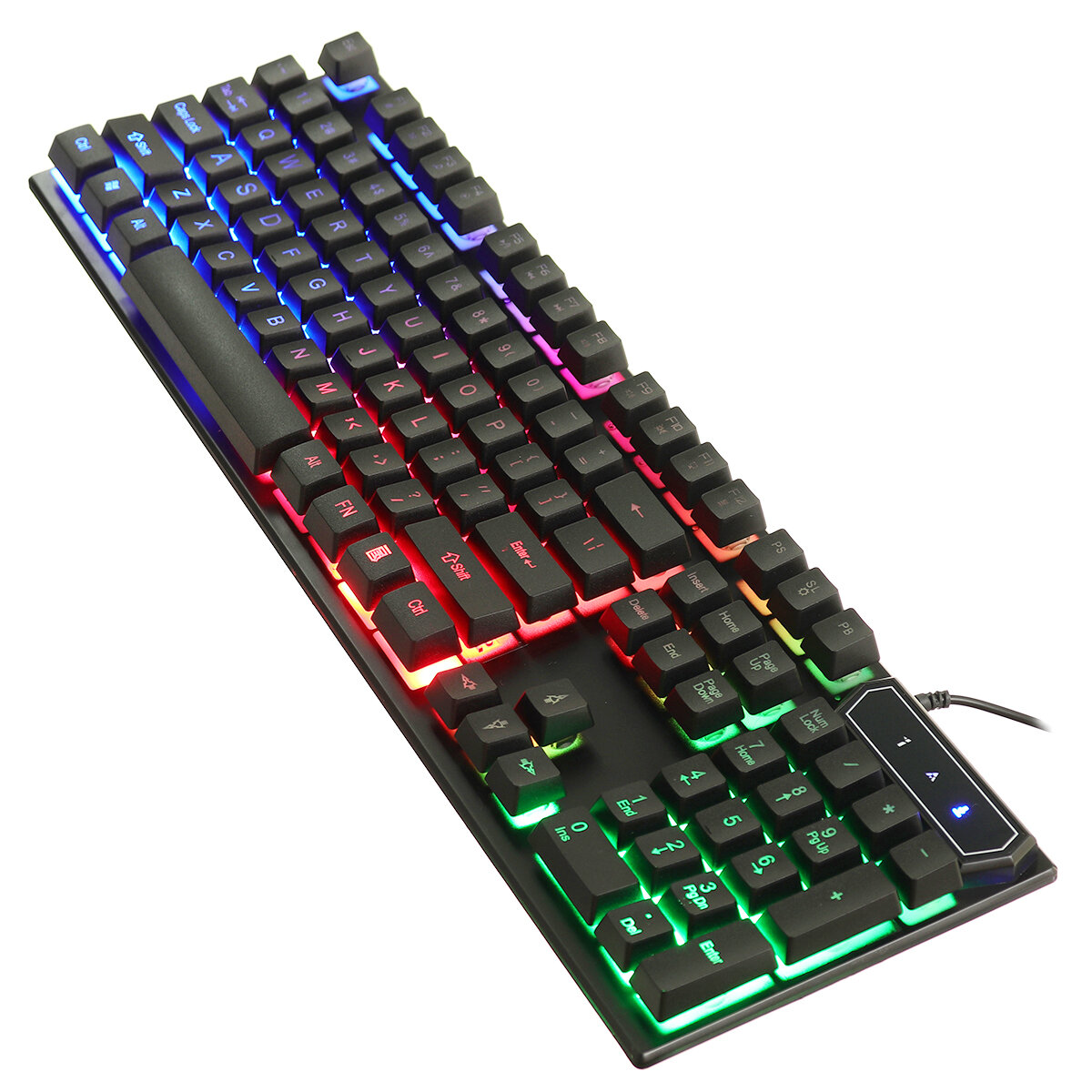 YINDIAO V4 Gaming Keyboard 104 Keys USB Wired Mechanical Feeling LED Backlit Waterproof Home Office Computer Keyboard