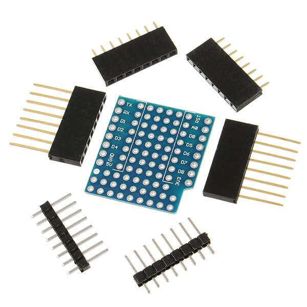 WeMos® ProtoBoard Shield For WeMos D1 Mini Double Sided Perf Board Compatible