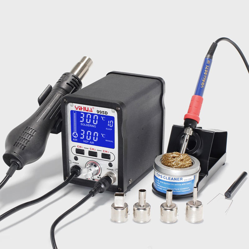 

YIHUA 995D 2 In 1 Soldering Station Hot Air nozzle Soldering Iron Repair Desoldering Welding 110V/220V