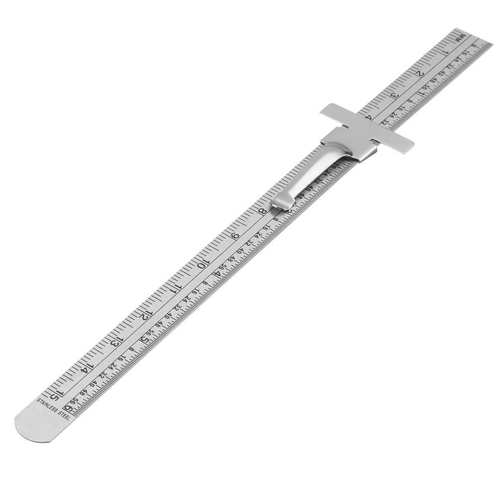Machifit 6 Inch 0-150mm Stainless Steel Gauge Standard Rule Scale Depth Length Gauge Marking Measuring Tool with Detacha