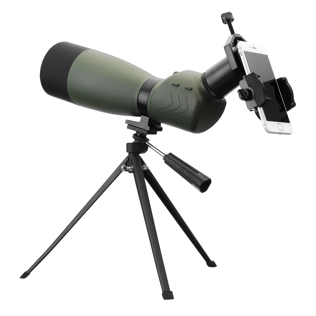 Monocular óptico HD de 25-75x70 para observação de aves ao ar livre com tripé e suporte para telefone