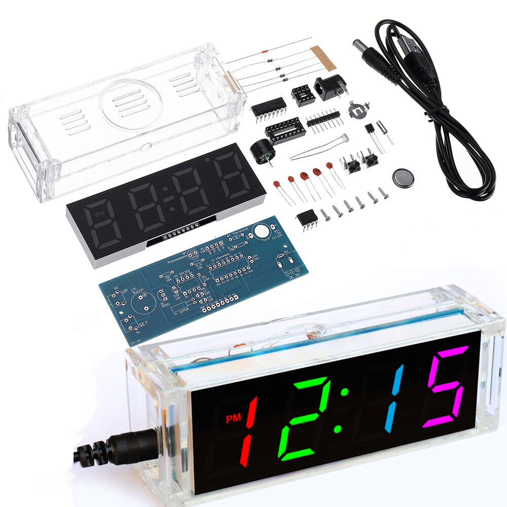 Geekcreit® Colorful Digital Clock Electronic Production Kit DIY Parts Component Kit Electronic Watch Welding Experiment