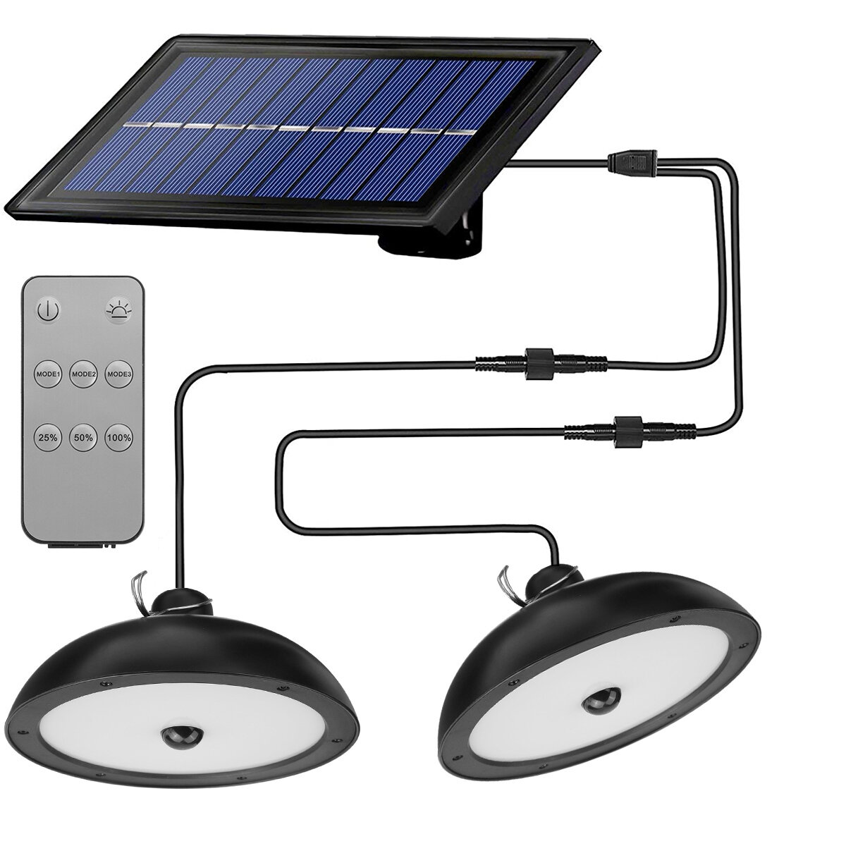 Split Solar Light Remote Led Lights With Extension Outdoor Waterproof Wall Lamp Sunlight Powered Lan