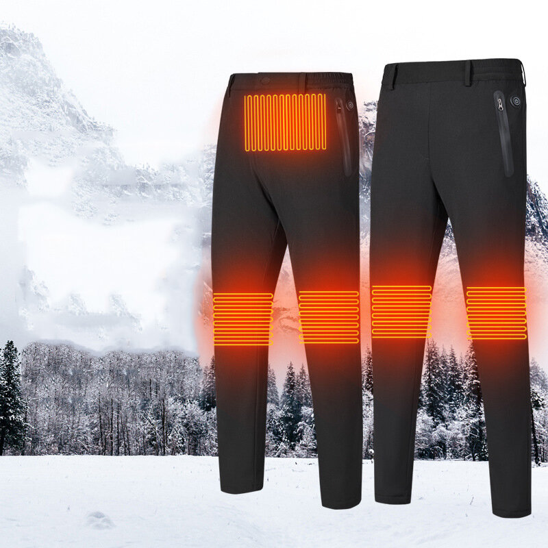 Έξυπνο παντελόνι θέρμανσης, με φόρτιση USB, αδιάβροχο, αντιανεμικό, για ορειβασία, σκι και ψάρεμα, χειμερινό παντελόνι.