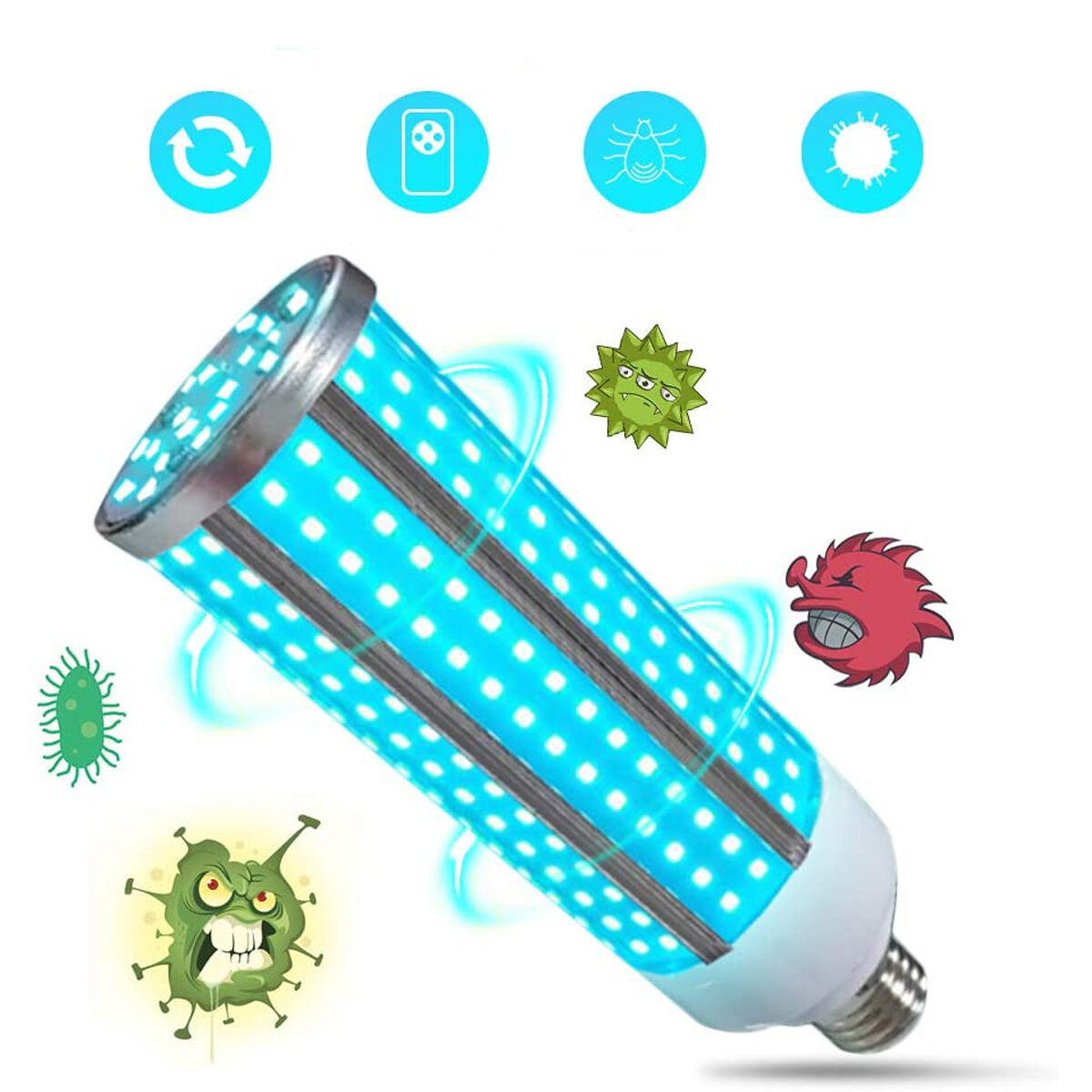 40W 80W Ultraviolet Germicidal Lamp LED UVC Bulb Household Ozone Disinfection Light 85-265V