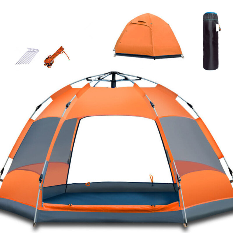 3-4/5-8 Person Camping Tent Double Layer Waterproof UV Protection Sunshade Canopy Outdoor Travel