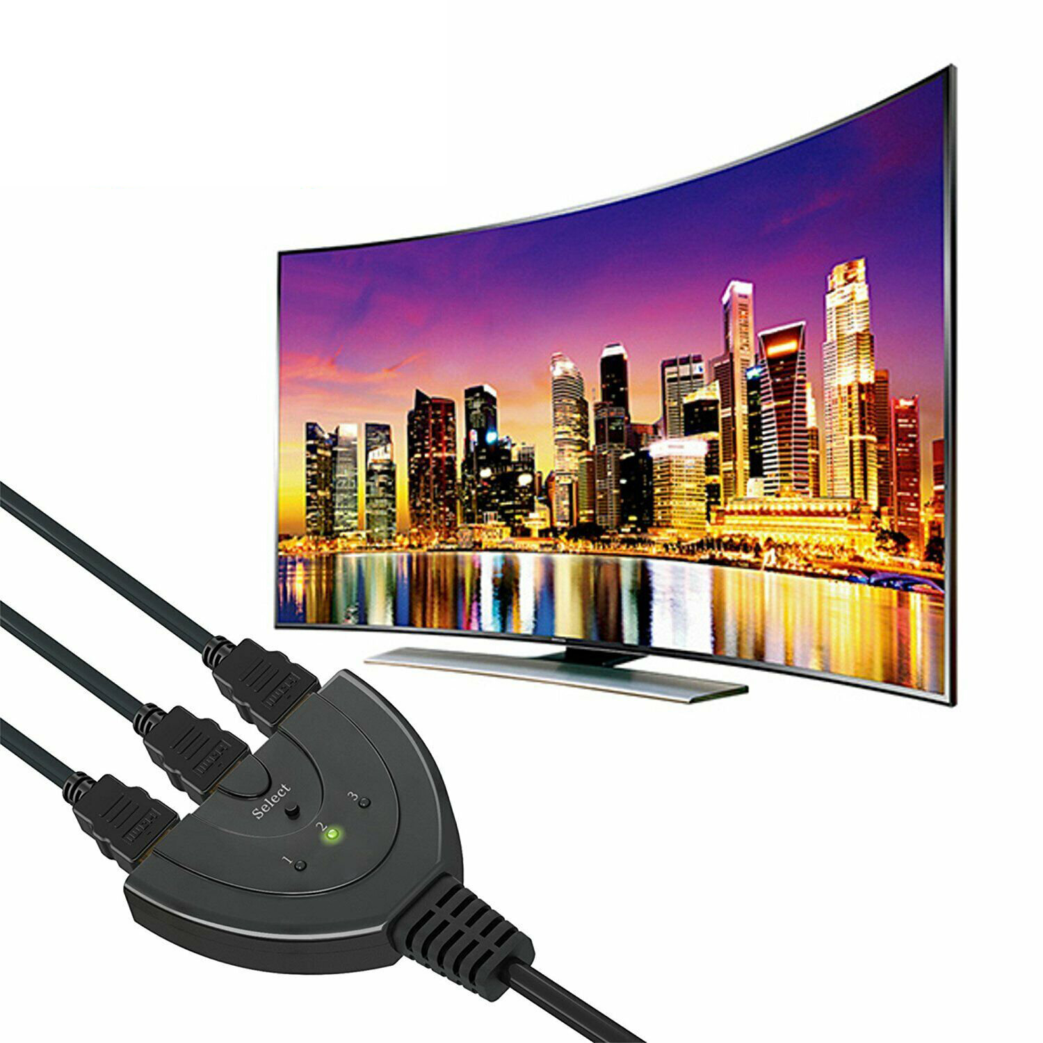 

3 Port HDMI Switch Adapter AV Switcher Selector Converter Splitter Hub Cable for HDTV 1080P Xbox