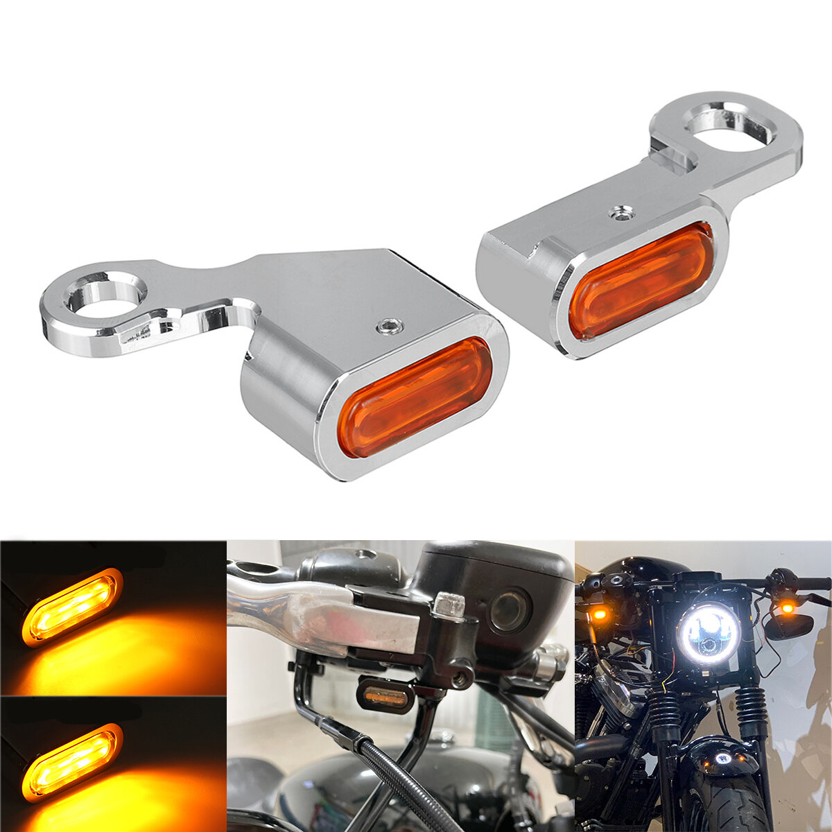 2 stuks Motorcycle Amber LED Mini Richtingaanwijzer Running Light Lamp Voor Harley