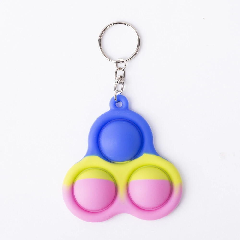 Mini Sensory Fidget Relaxation Stress Relief Anti Anxiety Autism Hand EDC Gadget for Kids Teen Adult Push Pop Bubble Keychain Push Pop Bubble Keychain Sensory Therapy Toys for Home Classroom Party Favors Office