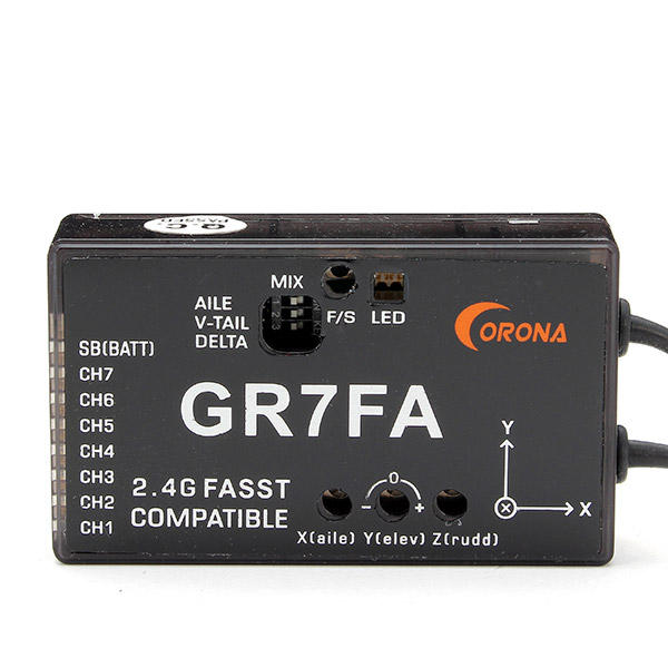 CORONA GR7FA 7CH S.BUS-ontvanger met Gyro-compatibele Futabas FASST-zender