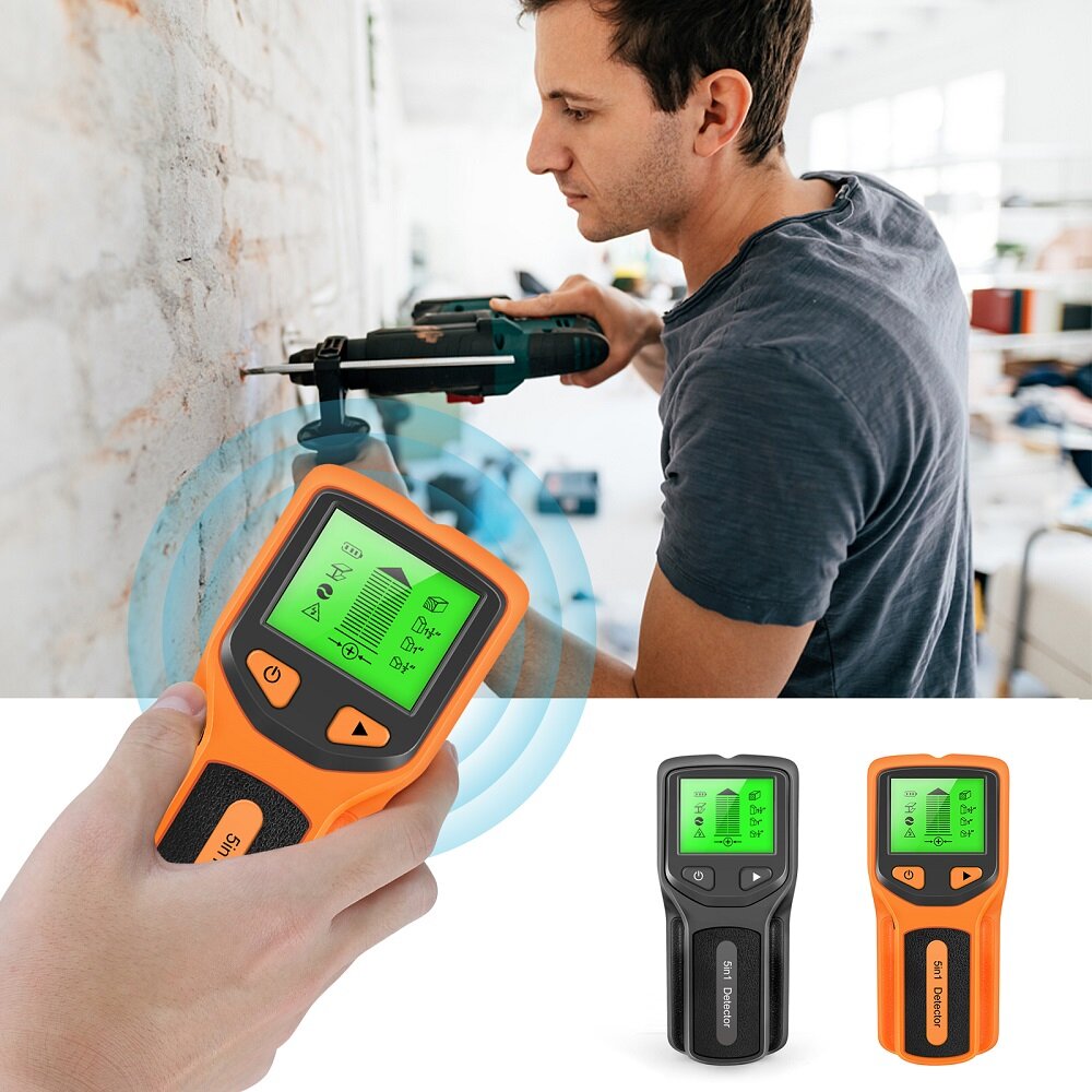 

HW430 5 In 1 Metal Detector Find Metal Wood Studs AC Wire Cable Pipe Wall Scanner Electric Box Finder Wall Detector
