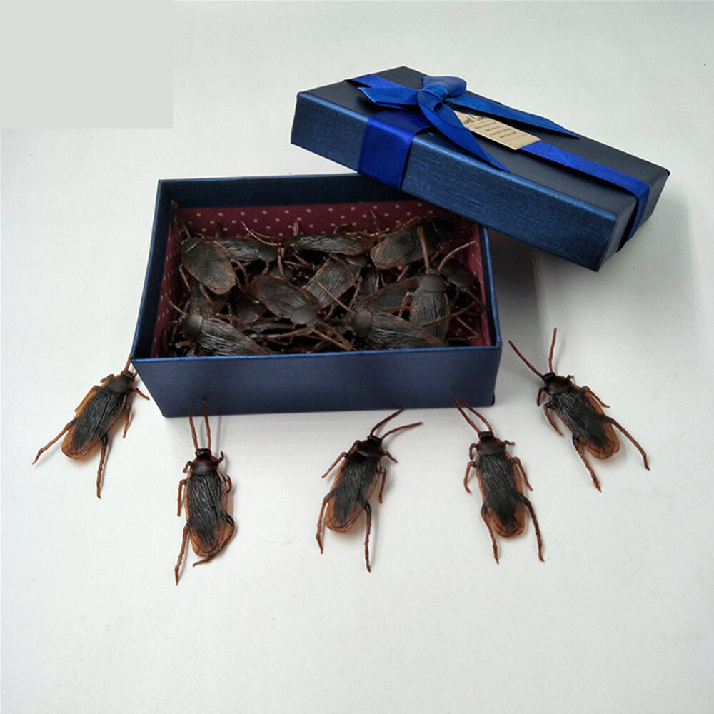

Simulation 25 Pcs Cockroaches Animal Black Cockroaches Prank Toys for Halloween April Fool's Day Tricky Funny Scary Toy