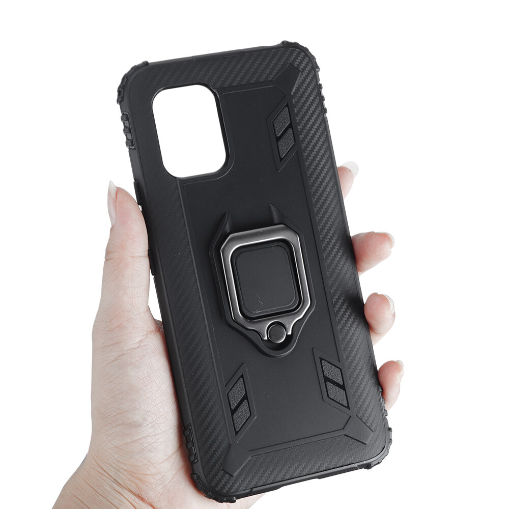 Bakeey voor Xiaomi Mi 10 Lite-hoes Koolstofvezelpatroon Armor Schokbestendig Anti-vingerafdruk met 3