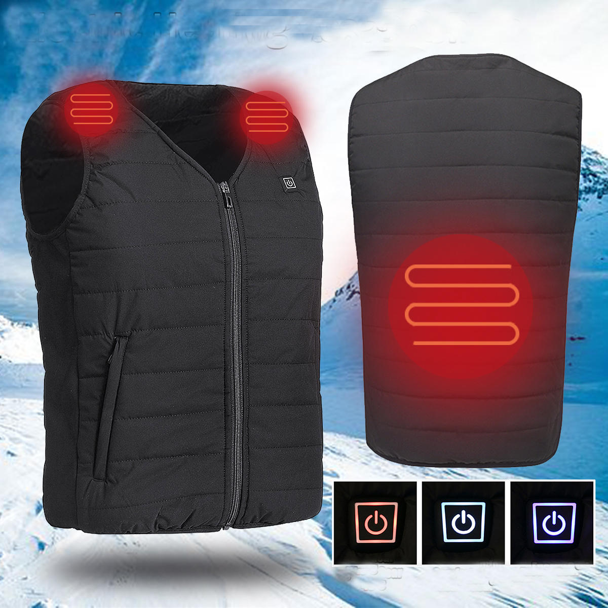 Ανδρικό USB Ηλεκτρικό Θερματικό γιλέκο Μπουφάν Αθλητικά Αδιάβροχα Χειμωνιάτικα Ζεστά Ρούχα Θερμαινόμενο Παλτό
