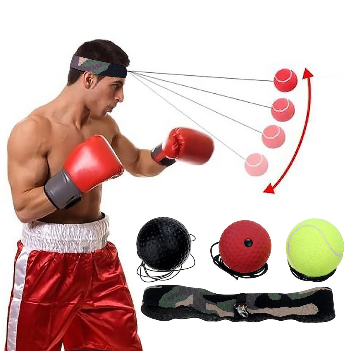

Boxing Speed Ball Boxing Reflex Ball Exercise Coordination with Headband Improve Reaction Gym Training Punching Workout