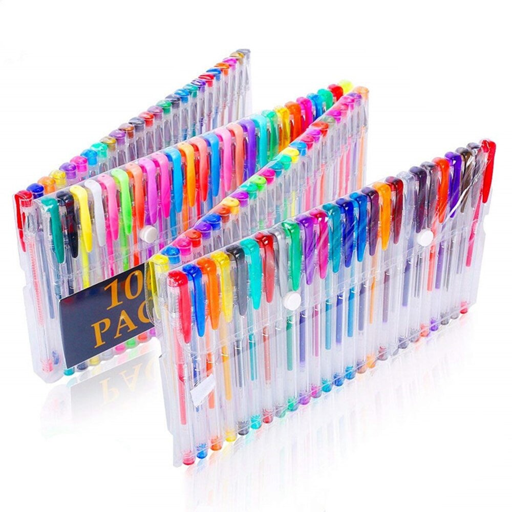 100 kleuren gel pen aquarel pen markeerstift Flash pen metalen pastel haak lijn pen voor schoolbenod