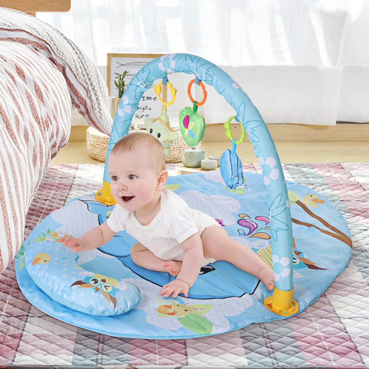 Baby gym play mat educational rack toys baby gym mat with music lights infant fitness carpet gift for kids