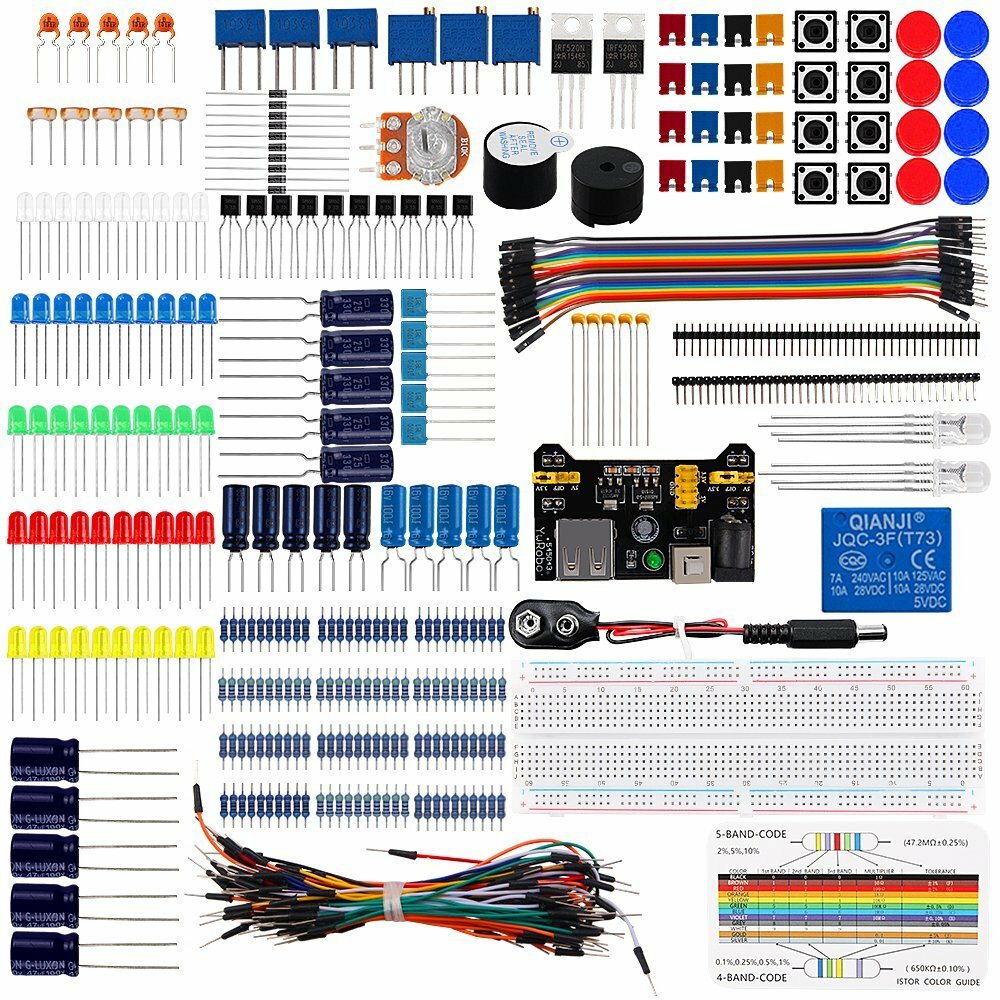 Geekcreit DIY Electronics Basic Starter Kit Breadboard Jumper Wires Resistors Buzzer for UNO R3 Mega