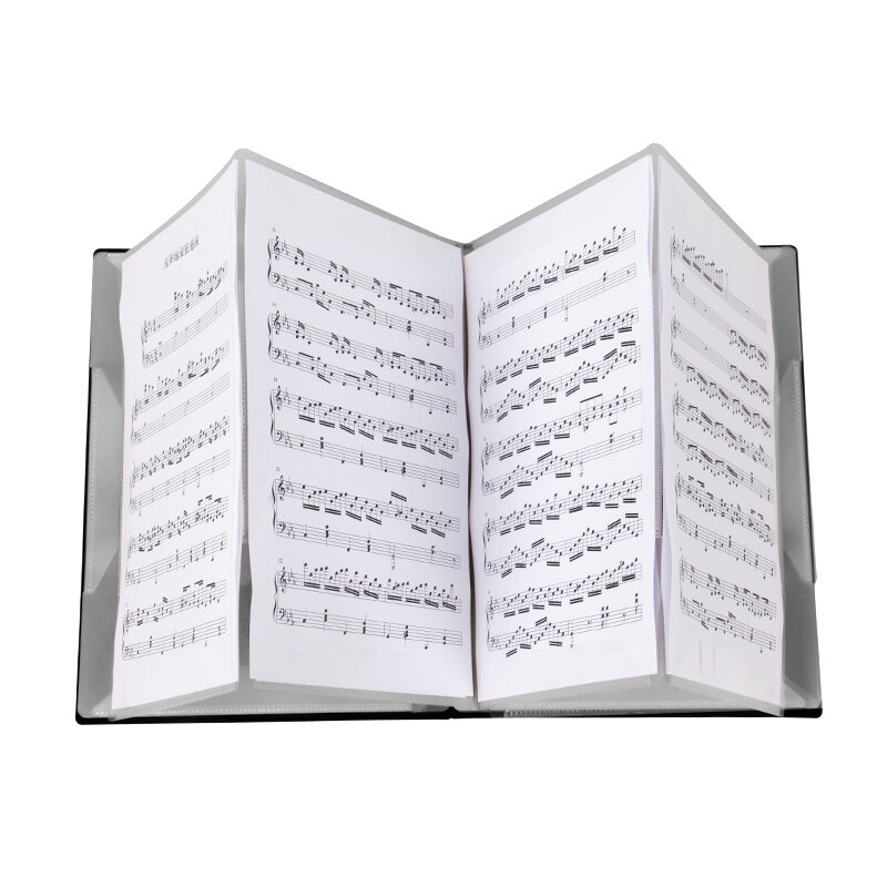 FB-04 A4 Size Music Score Holder Paper Sheet Document File Organizer Music Paper Folder 40 Pockets for Guitar Violin Piano Players