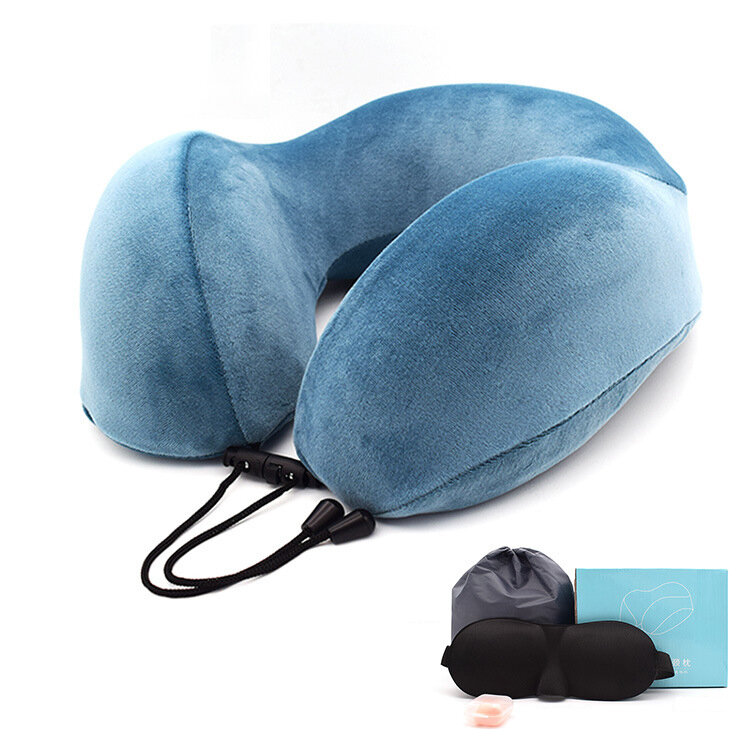 Хлопчатобумажная U-образная подушка с эффектом памяти Хлопковая подушка для путешествий Шея