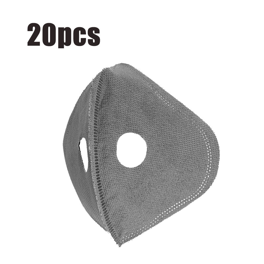 

20Pcs 5-Layers Cycling Mask Filter Replacement Anti Dust PM2.5 Activated Carbon Filter for Bike Bicycle Face Mask Sport