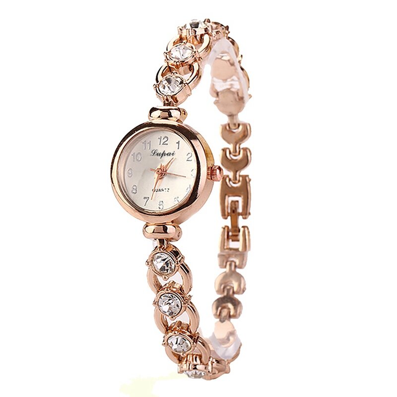 

LVPAI XR720 Golden Ladies Wrist Watch Crystal Shining Quartz Bracelet Watch