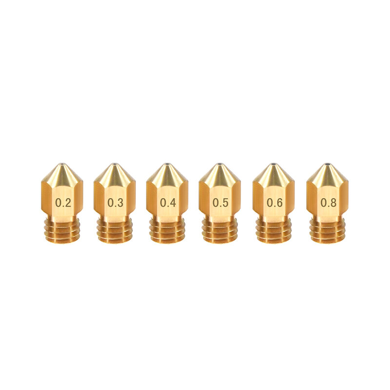 TWO TREES® Brass Nozzle 1.75mm M6 Thread 0.2/0.3/0.4/0.5/0.6/0.8mm for 3D Printer