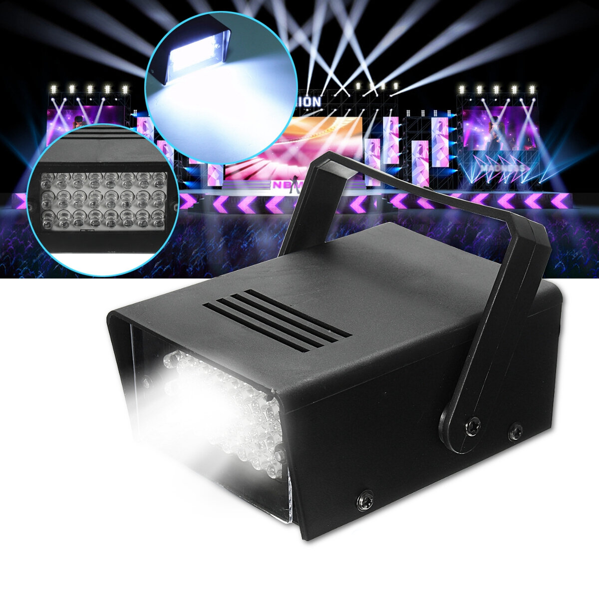 Mini 3W 24 LED Stage Light White Halloween Party Effect Lighting Lamp for DJ Club KTV US Plug AC220V