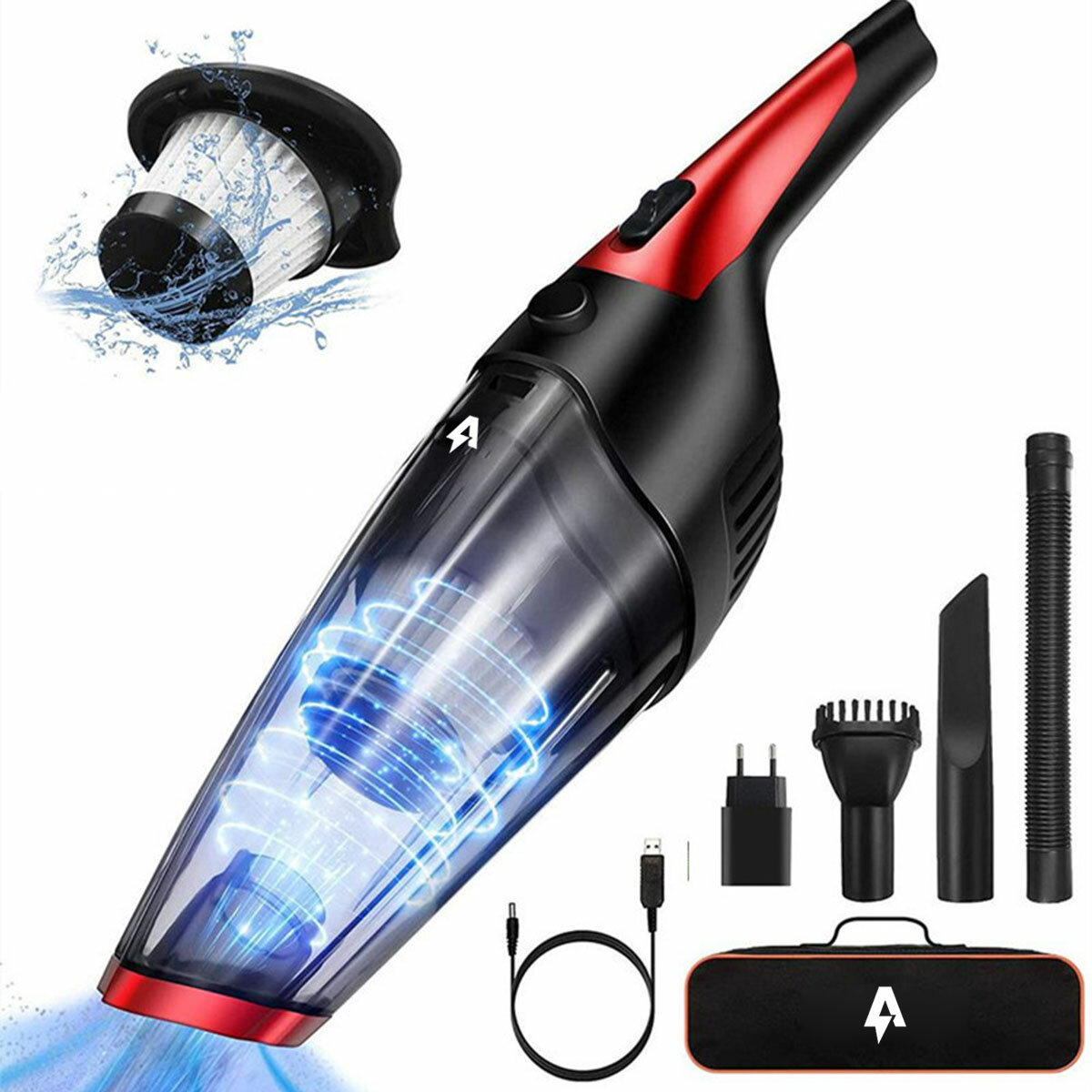 Audew 7000Pa Wireless Handheld Car Cleaning Vacuum Cleaner Filter Washable Low Noise...