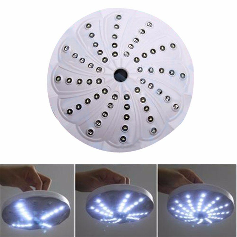 Luz de camping portátil UFO 60 LED con 3 modos de iluminación y lámpara redonda blanca