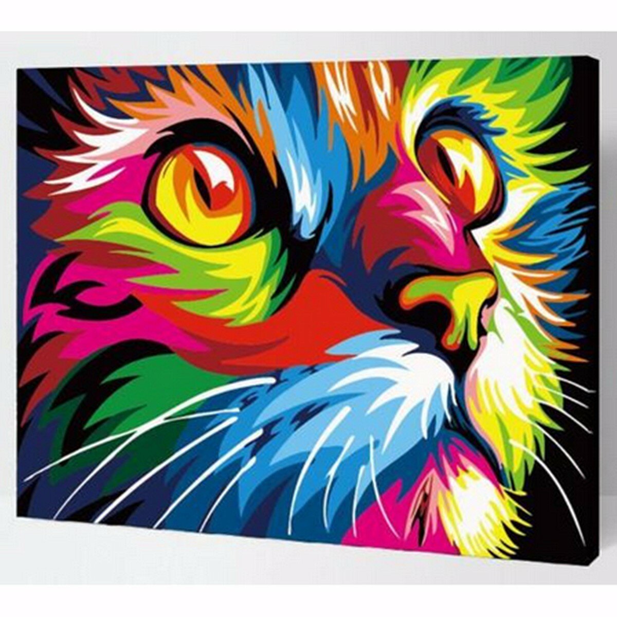 Ensemble de peinture à lhuile de chat multicolore par kit de numéro DIY Pigment Painting Art Hand Craft Tool