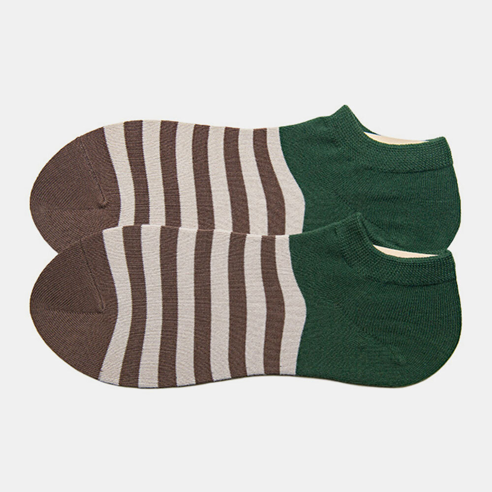 Socks Men's Tide Socks Stripes Shallow Mouth Cotton Sweat-Absorbent Sports Street Tide Socks Four Se