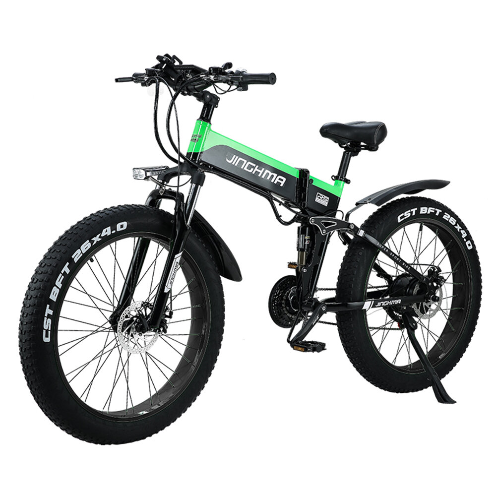 [EU DIRECT] JINGHMA R5 1000W 48V 12.8Ah 26*4.0 Inch Electric Bicycle 50km/h Max Speed 100km Mileage Range 180kg Max Load Electric Bike with 2 battery
