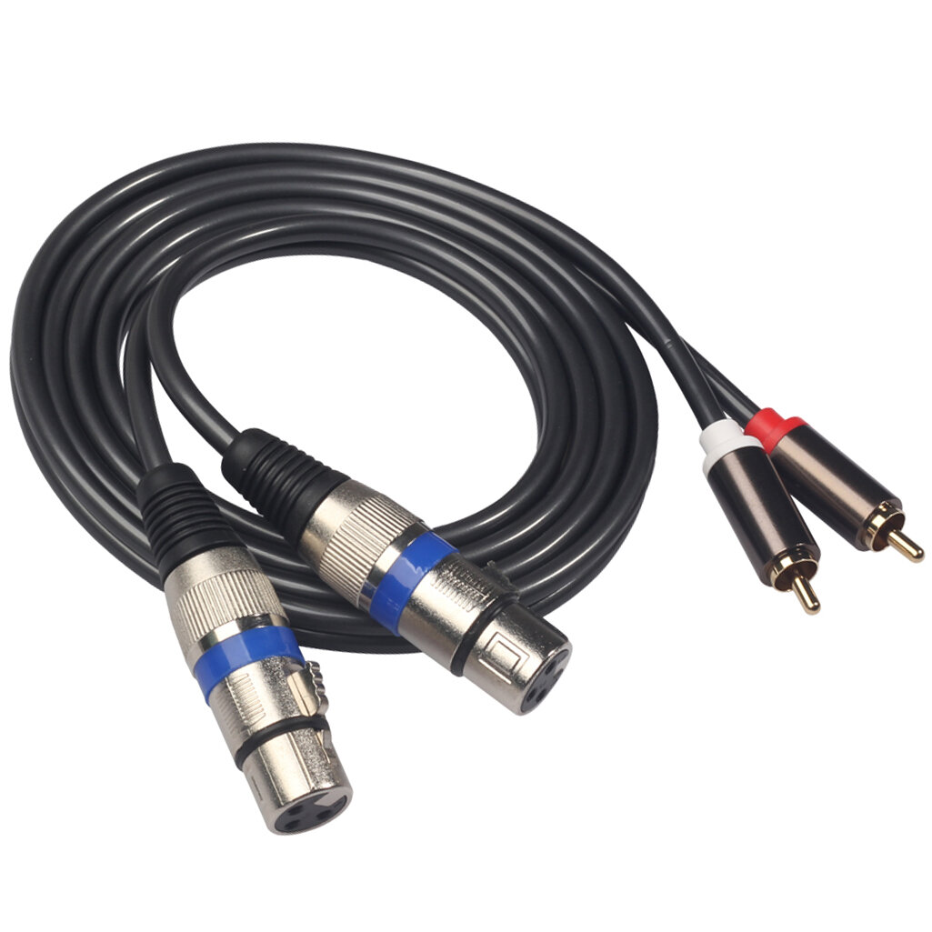

REXLIS 366156-15 Audio Cable Dual RCA Male for Dual XLR Female Audio Line 1.5m for Microphone Mixer Headphone Amplifier
