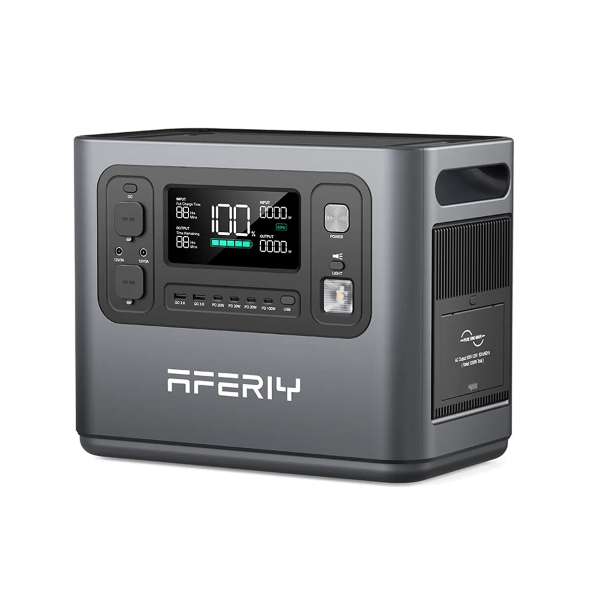 

[EU Direct] Aferiy P110 1200W 1248Wh LiFePO4 Portable Power Station UPS Pure Sine Wave 14 Outputs, Fully Recharge in 1.5