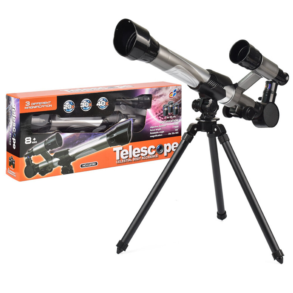 

HD 20X 30X 40X Times Refractor Eyepiece Astronomical Telescope with Secondary Mirror and Tripod Science Experiment Toys