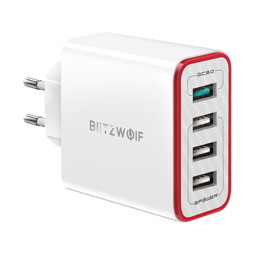 

BlitzWolf® BW-PL5 35W 4-Ports USB Charger QC3.0 Fast Charging Desktop Charging Station EU Plug Adapter with Spower for i