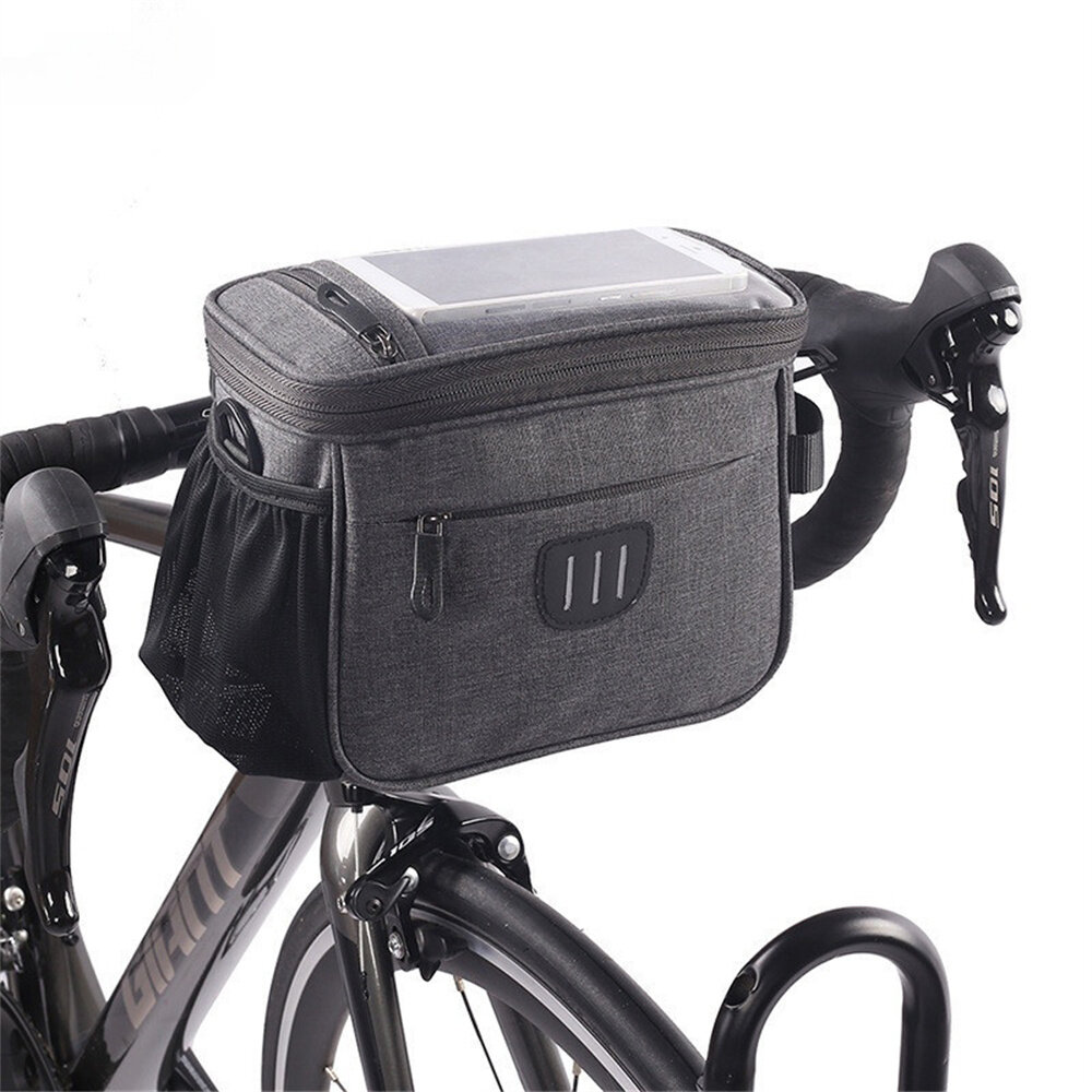 

5L Bicycle Handlebar Bag Large Capacity Waterproof Phone Case Holder 6.7 Inches Touchscreen Cycling Package for MTB Road
